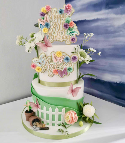 Floral Garden Cake Topper Set