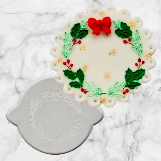 Christmas Wreath Debosser Stamp
