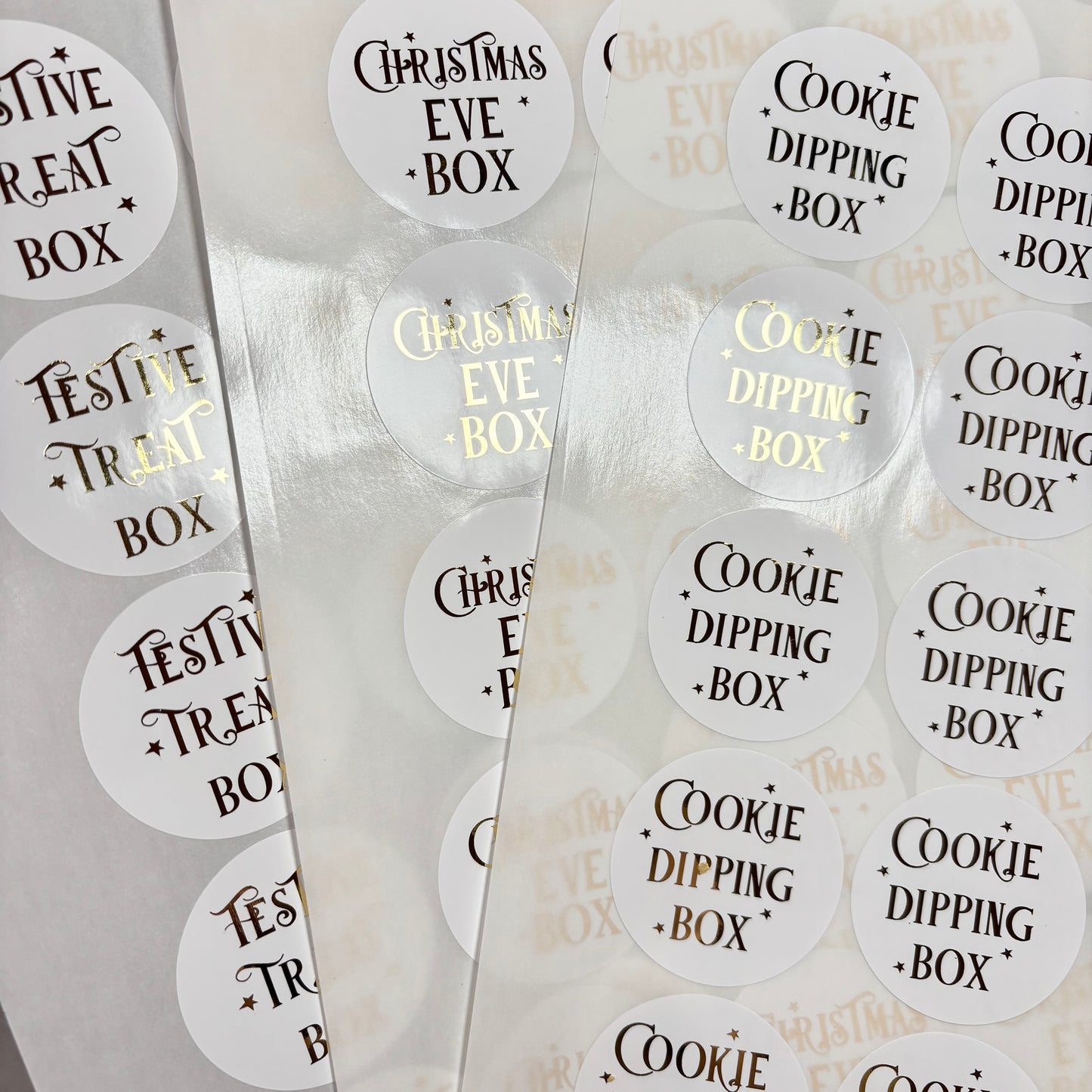 Christmas Treat Box Foil Stickers