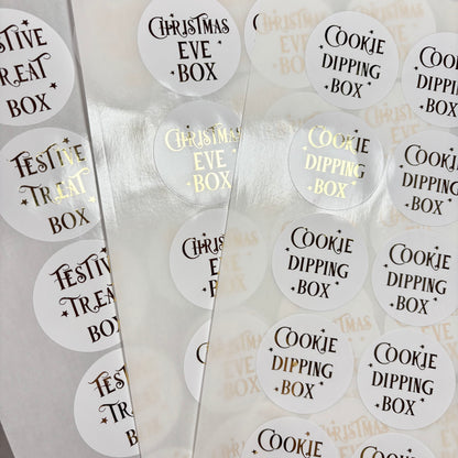 Christmas Treat Box Foil Stickers