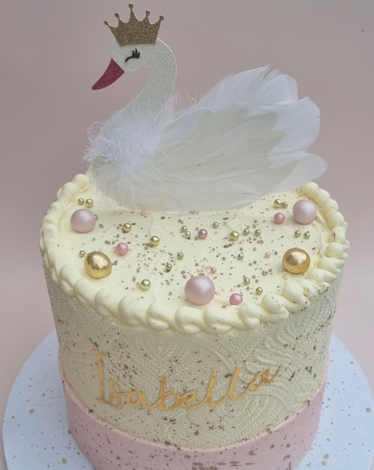 Swan Glitter Card Cake Topper
