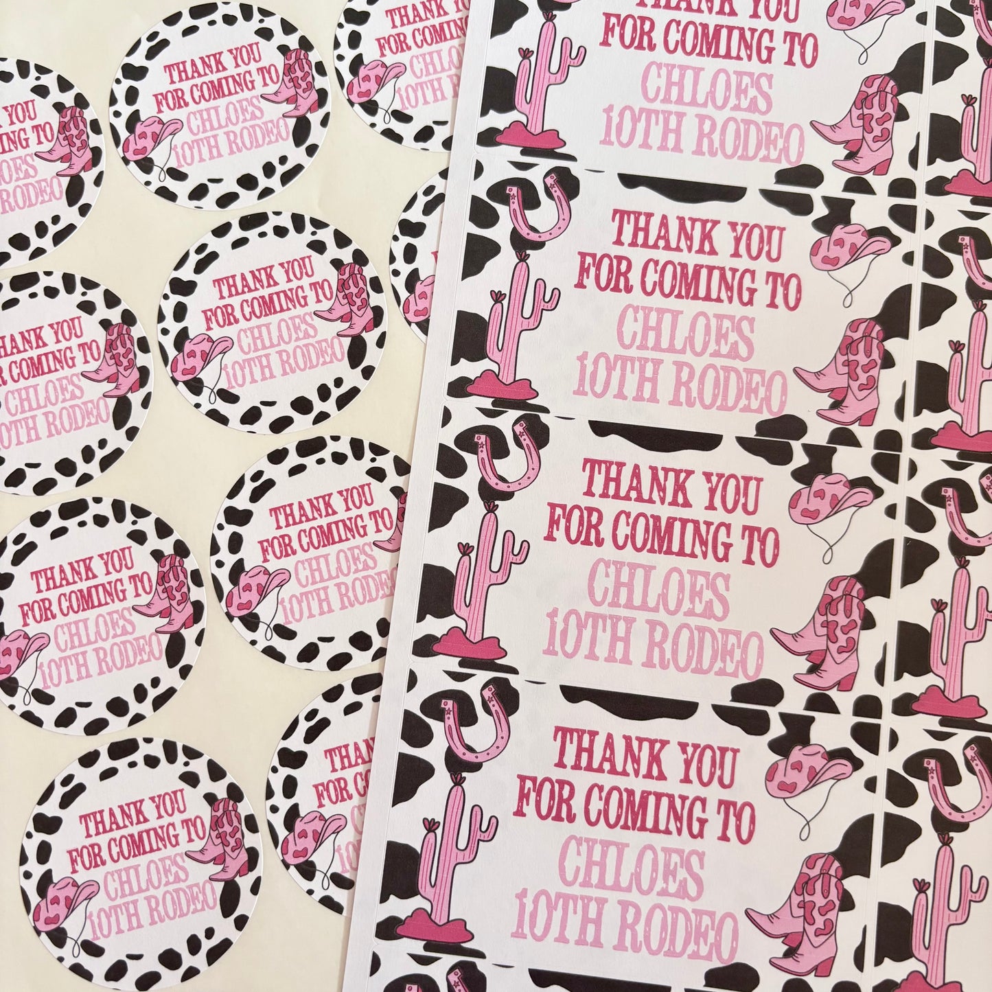 Cow Girl Rodeo Party Stickers