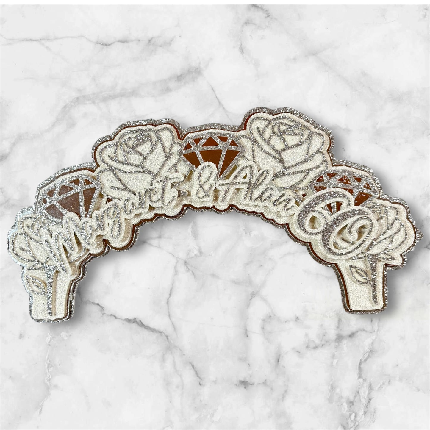 Diamond Anniversary Arch Cake Topper