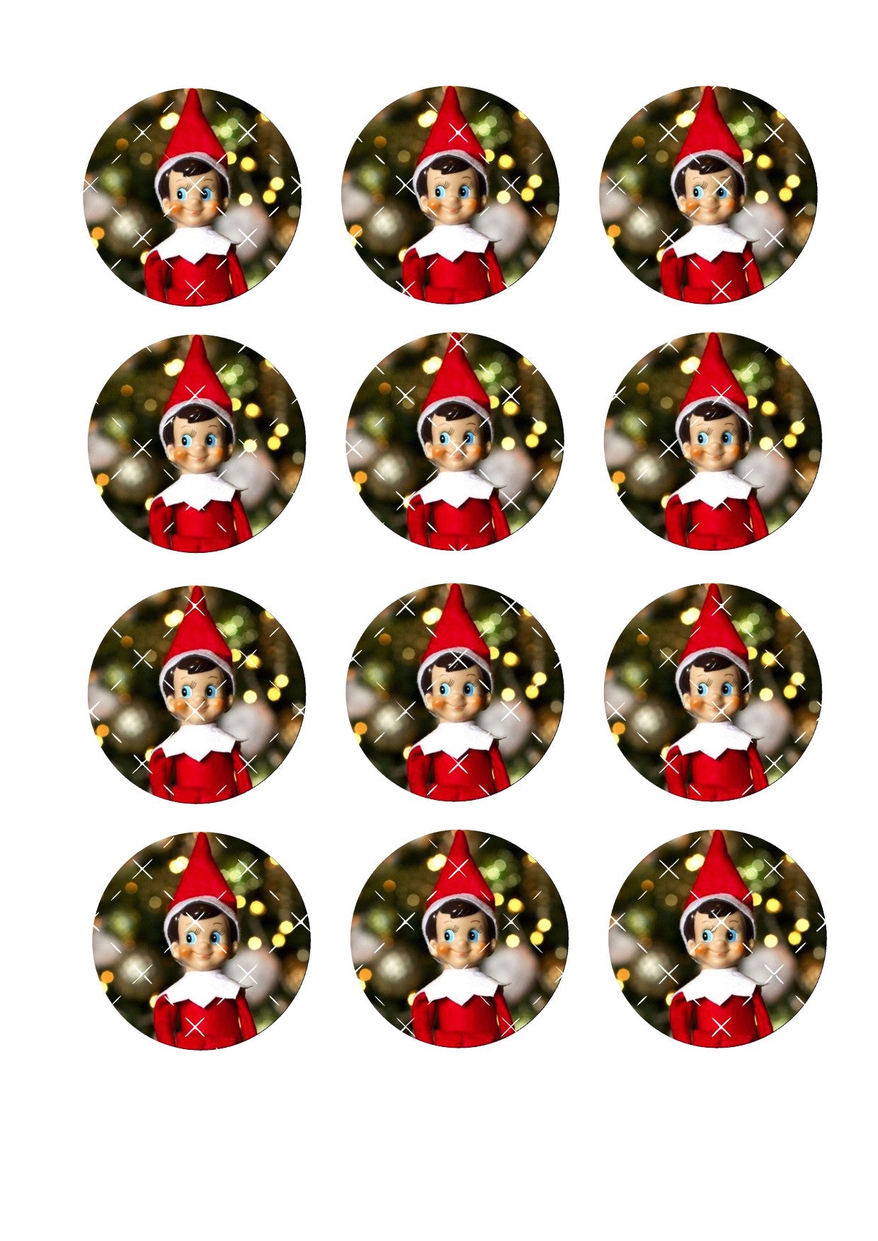 Elf #1 Cupcake Toppers Icing Sheet