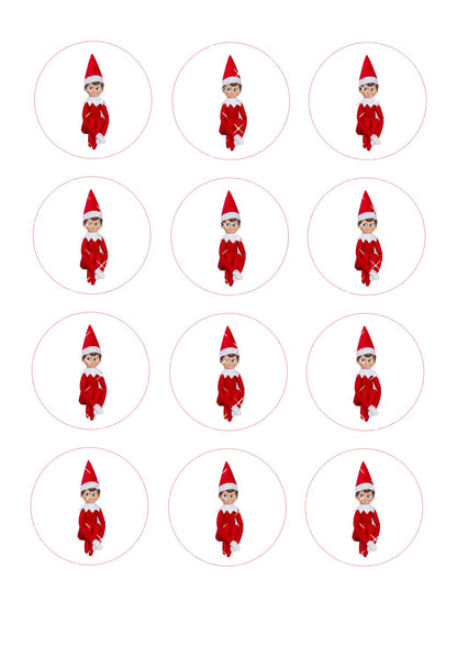 Elf #5 Cupcake Toppers Icing Sheet