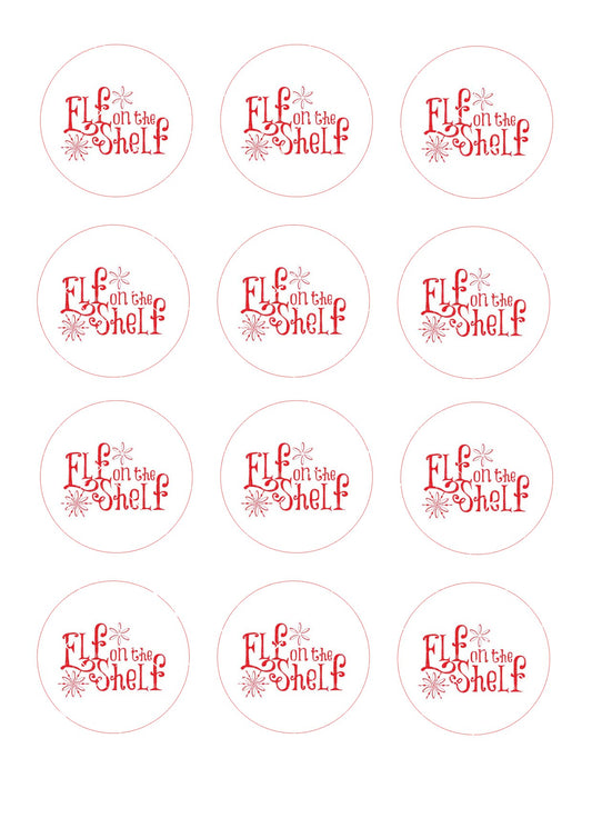 Elf on the shelf Cupcake Toppers Icing Sheet