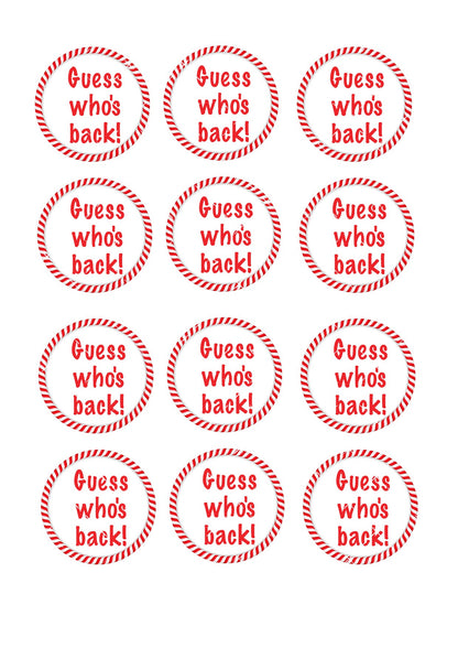 Guess Who's Back #2 Cupcake Toppers Icing Sheet