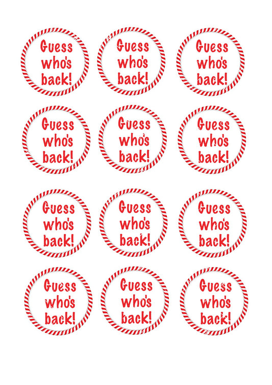 Guess Who's Back #2 Cupcake Toppers Icing Sheet