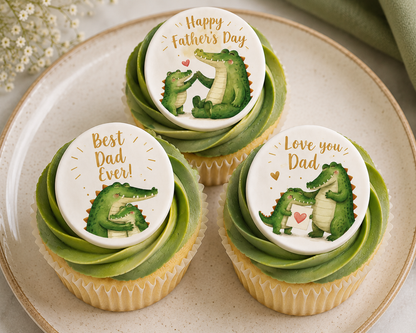 Dinosaur Father’s Day Icing Sheet Cupcake Toppers