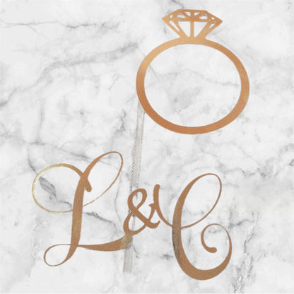 Engagement Cake Topper Set