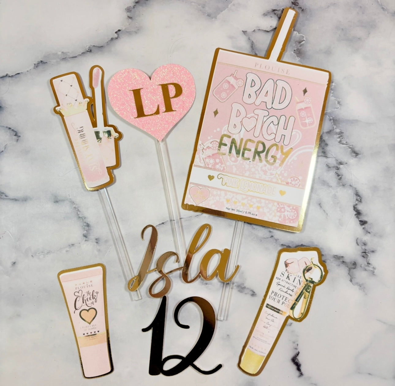 P Louise Card Cake Topper Set #4