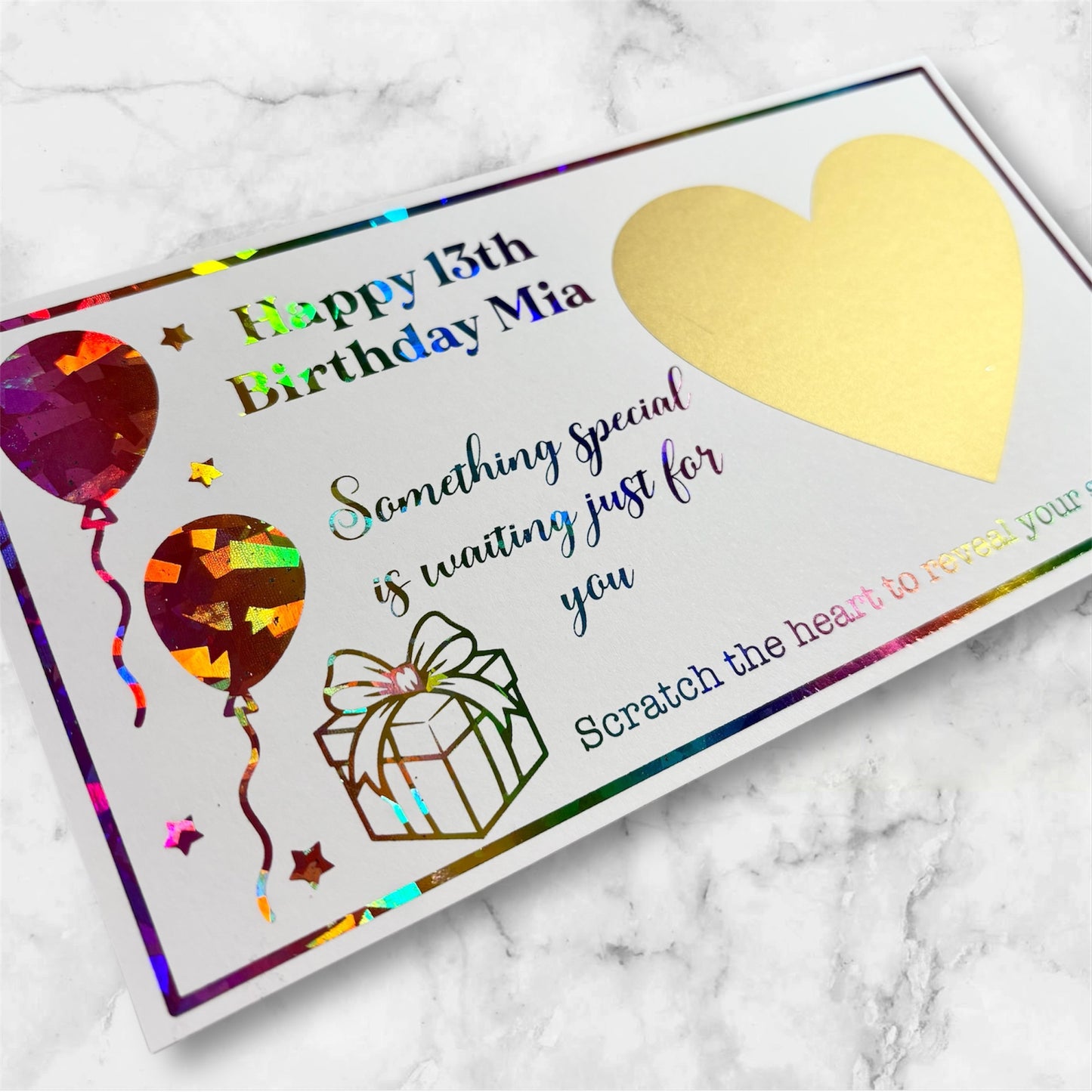 Foil Scratch Reveal Gift Ticket