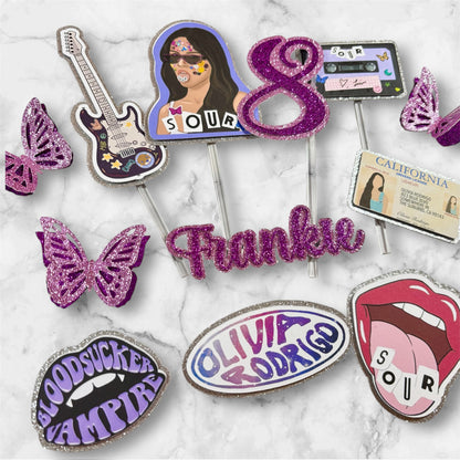Olivia Rodrigo Glitter Card Topper Set