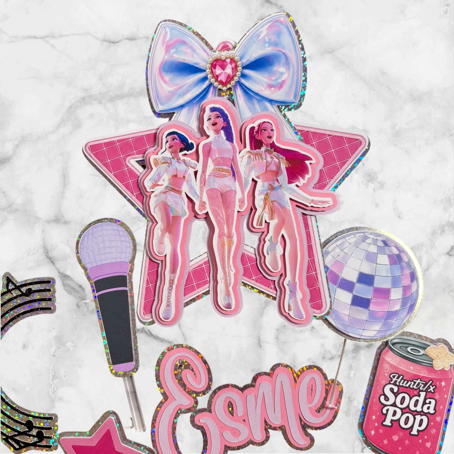 K Pop Glitter Card Topper Set #6