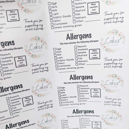 Allergen Stickers