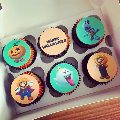 Halloween Mario Icing Sheet Cupcake Toppers