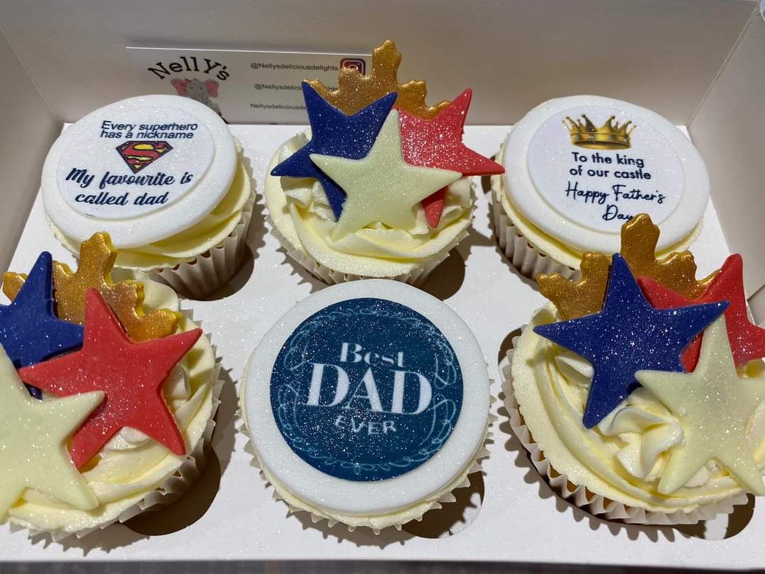 Dad my superhero Icing Sheet Cupcake Toppers