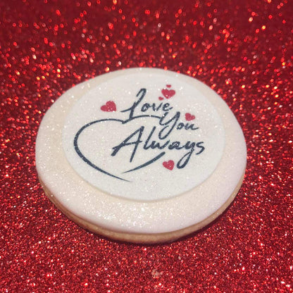 Love You Always Icing Sheet Cupcake Toppers