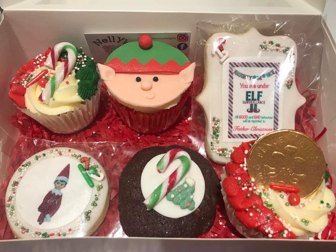 Naughty or Nice Elf Edible Cupcake Toppers Icing Sheet