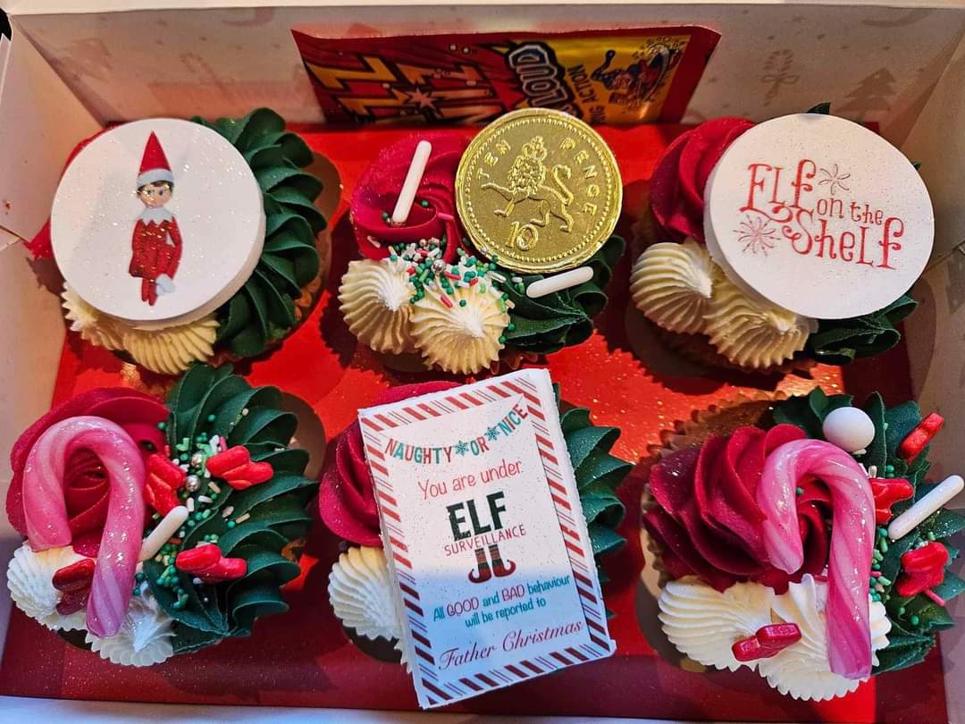 Naughty or Nice Elf Edible Cupcake Toppers Icing Sheet