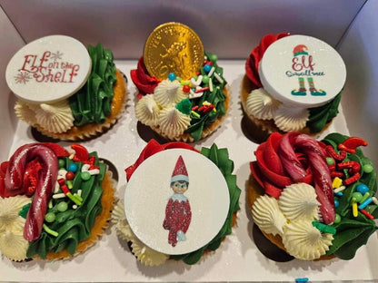 Elf Surveillance Cupcake Topper Icing Sheet