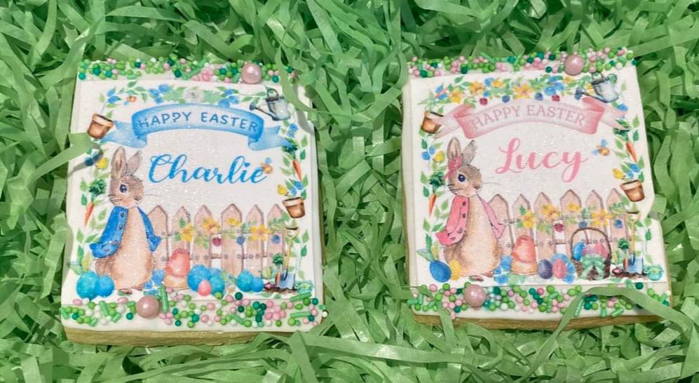 Personalised Easter Rabbit Icing Sheet Cookie Toppers