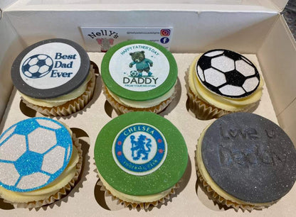 Father's Day Footballer Bear Icing Sheet Cupcake Toppers