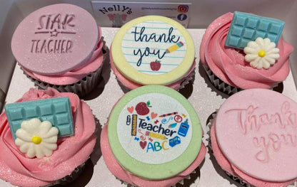 Thank You School Icing Sheet Cupcake Toppers