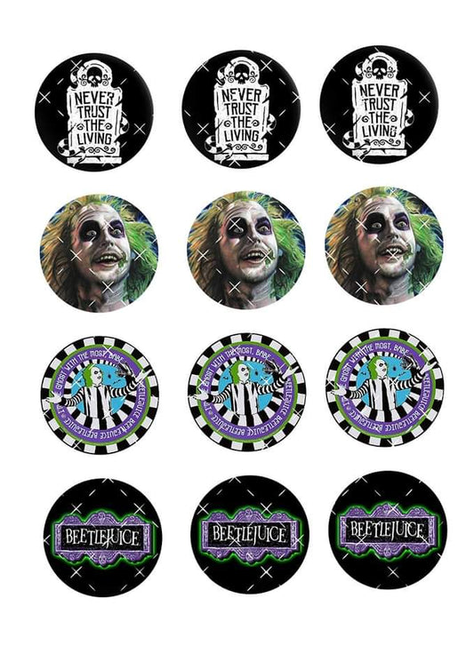 Beetlejuice Halloween Icing Sheet Cupcake Toppers