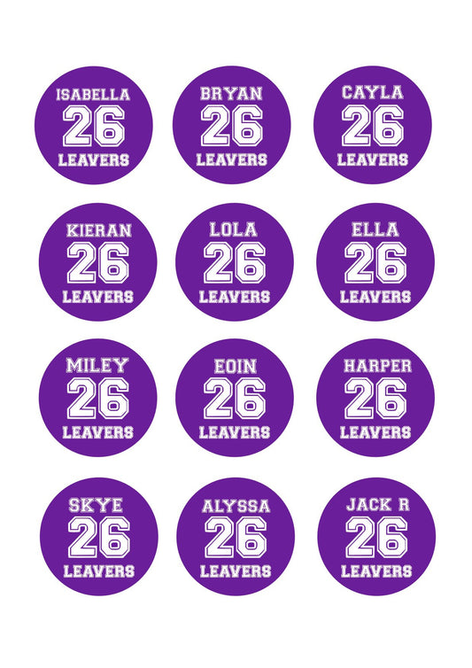 Leavers School Icing Sheet Cupcake Toppers