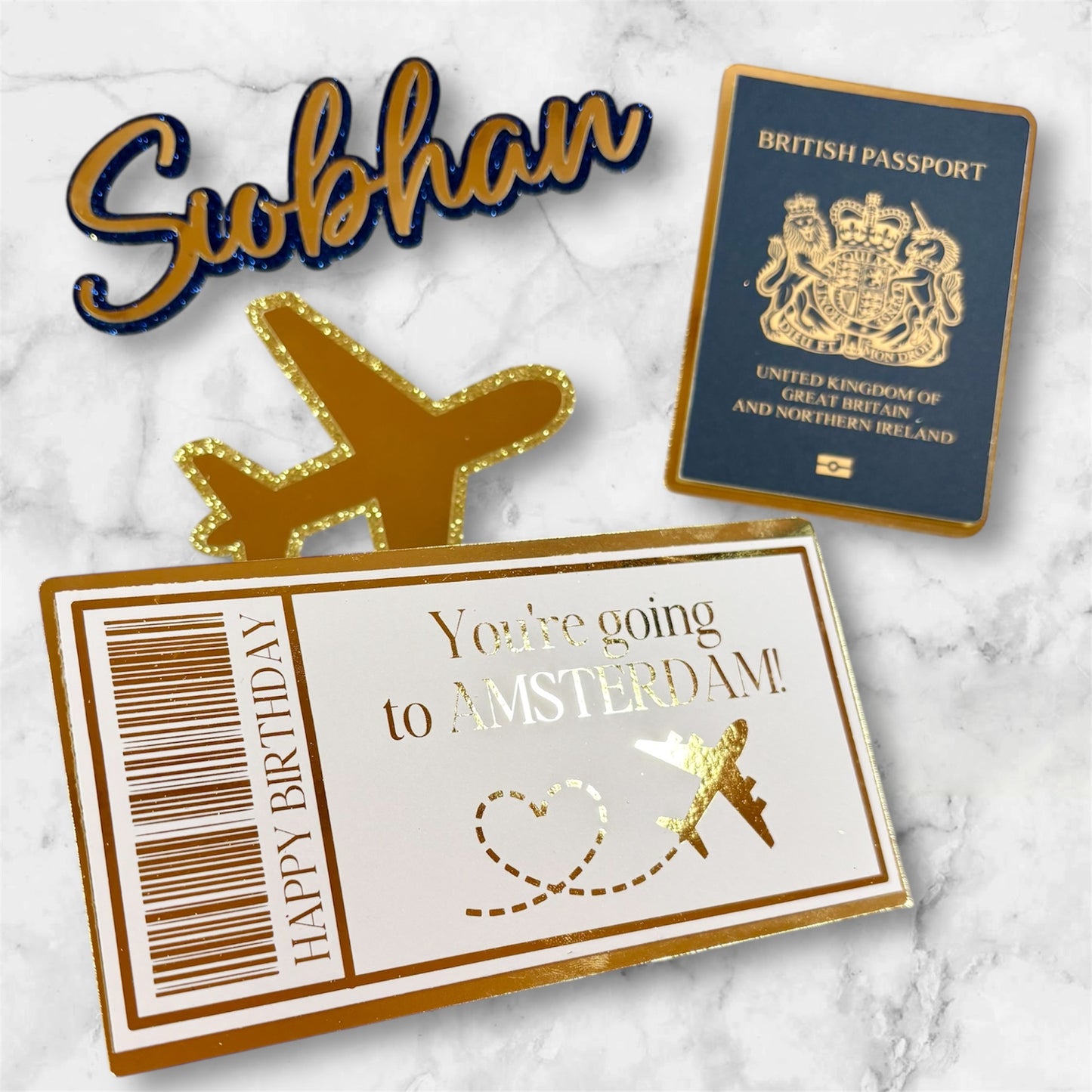 Travel Card Cake Topper Set #2