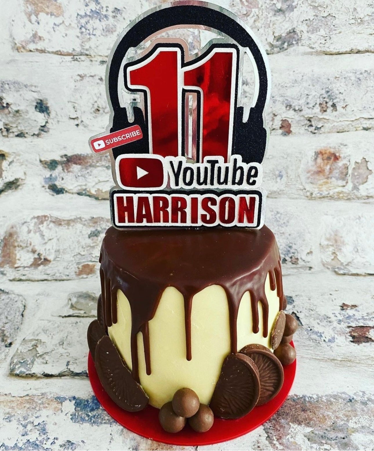 YouTube Card Cake Topper