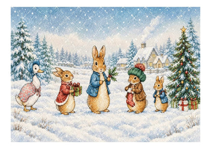 Christmas Rabbit Icing Sheet Wrap