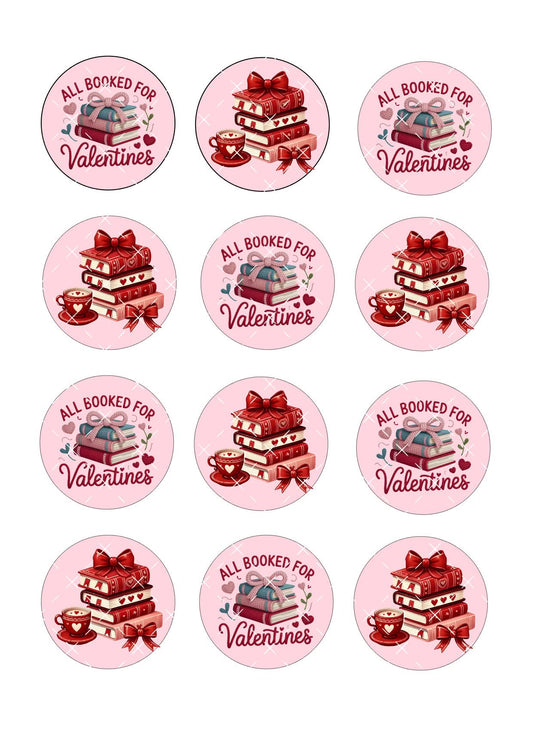 I’m booked for Valentines book lover Icing Sheet Cupcake Toppers