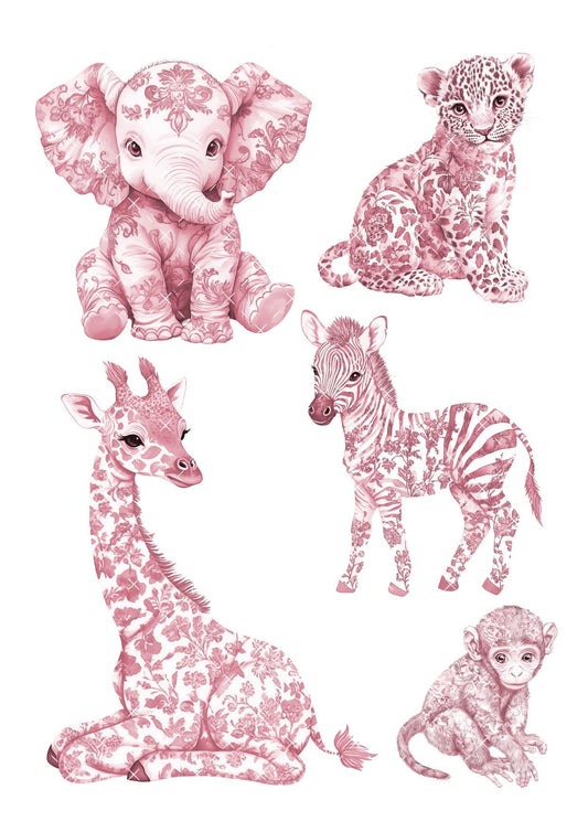 Chinoiserie Pink Safari Icing Sheet