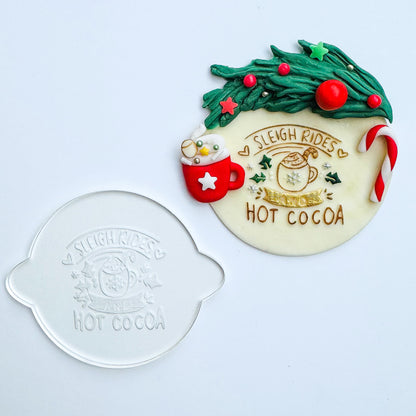 Sleigh Rides and Hot Cocoa Debosser Stamp