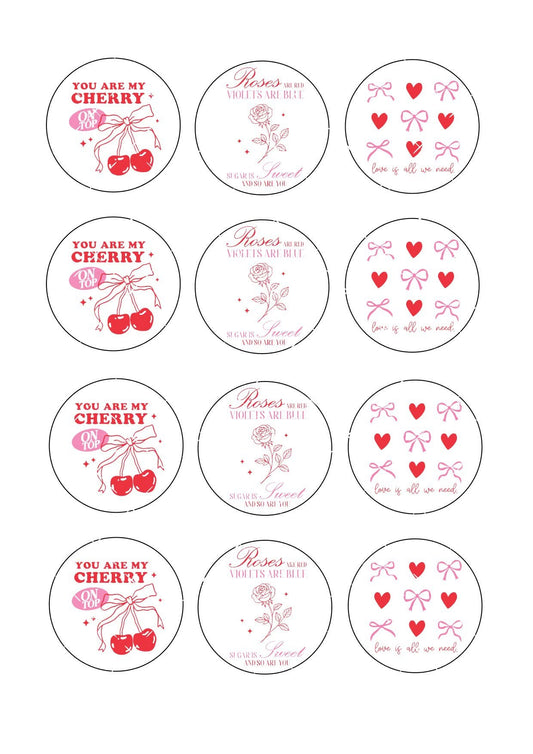 Valentine Quotes Icing Sheet Cupcake Toppers