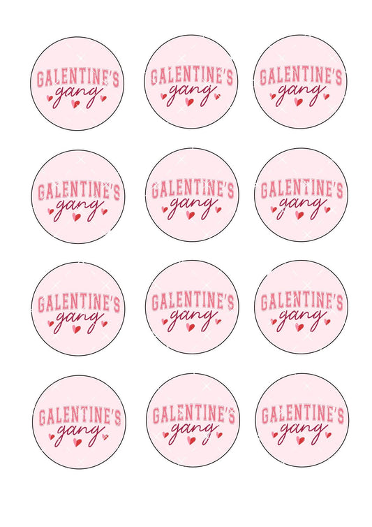 Galentines Gang Valentines Icing Sheet Cupcake Toppers