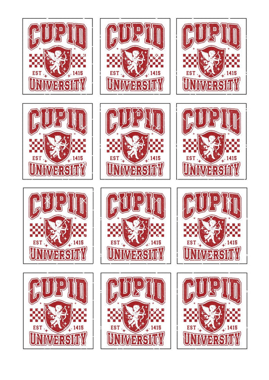 Cupid University Icing Sheet Cupcake Toppers