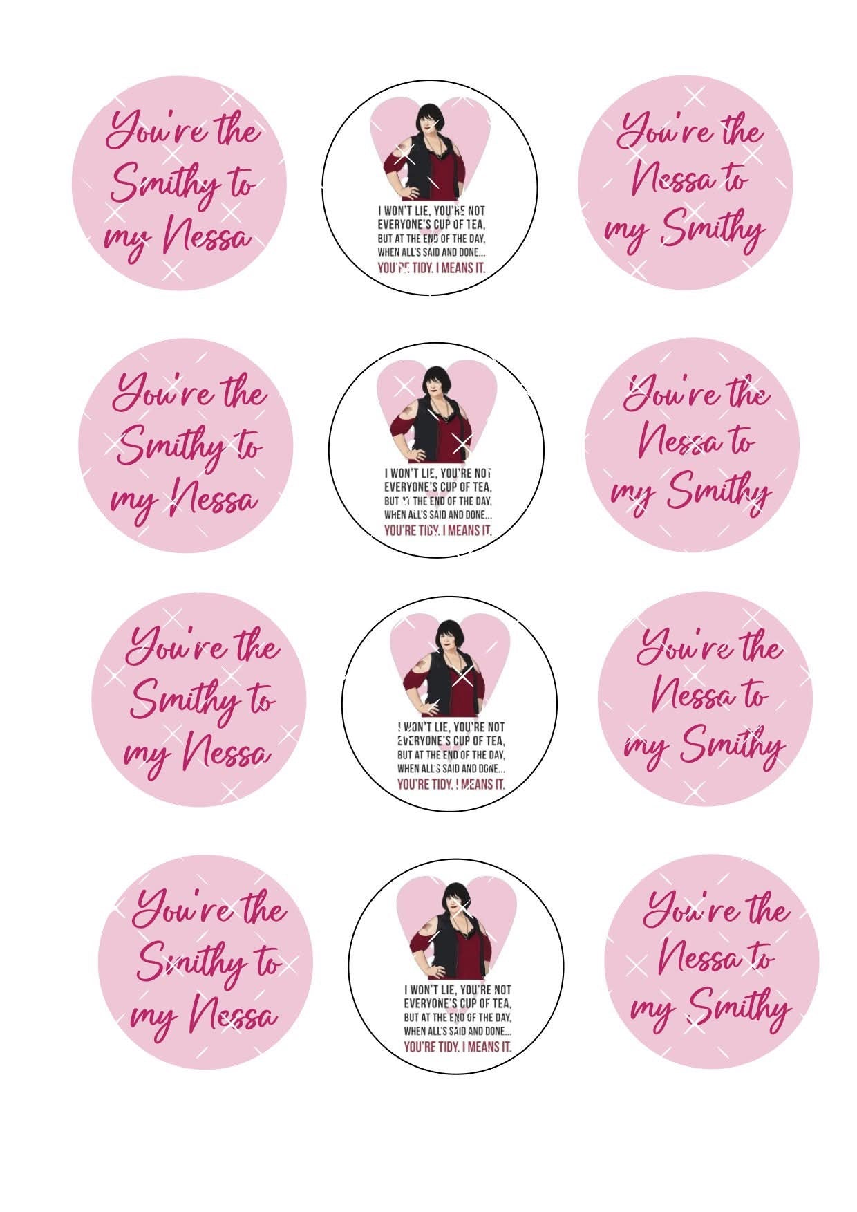 Gavin & Stacey Valentines Icing Sheet Cupcake Toppers