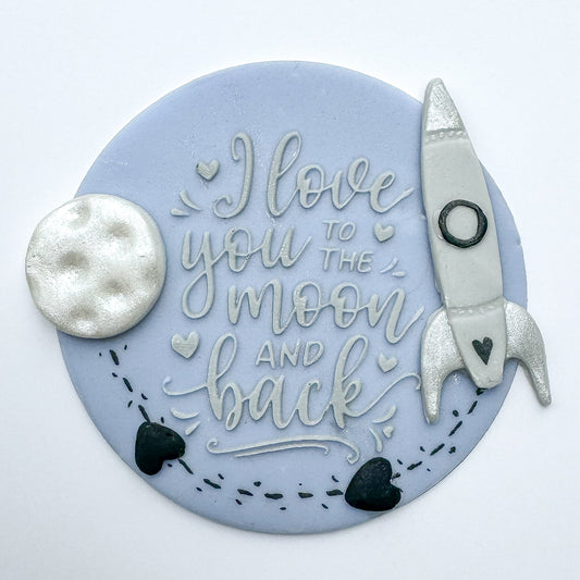 I love you to the moon and back Debosser Stamp