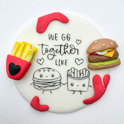 We go together like burger & fries Debosser Stamp