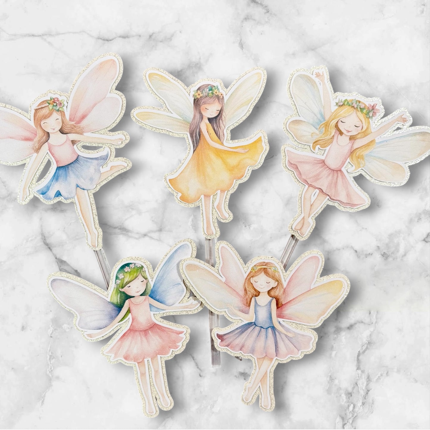 Fairy Card Cake Topper Set