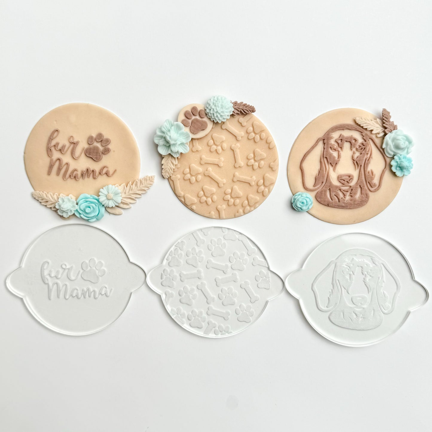 Dog paw print and bone Debosser Stamp