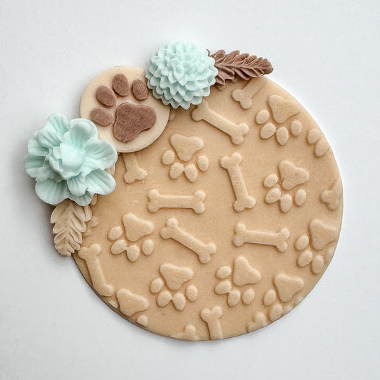 Dog paw print and bone Debosser Stamp