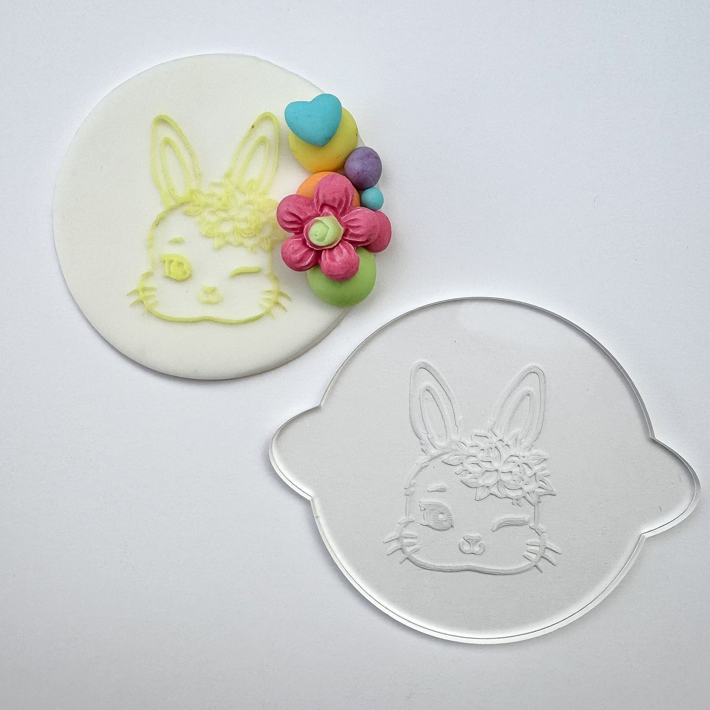 Floral Bunny Debosser Stamp