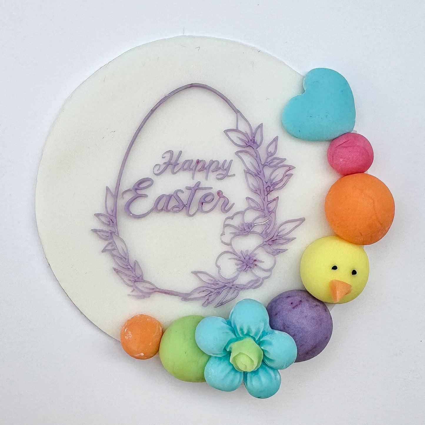 Happy Easter Floral Egg Debosser Stamp