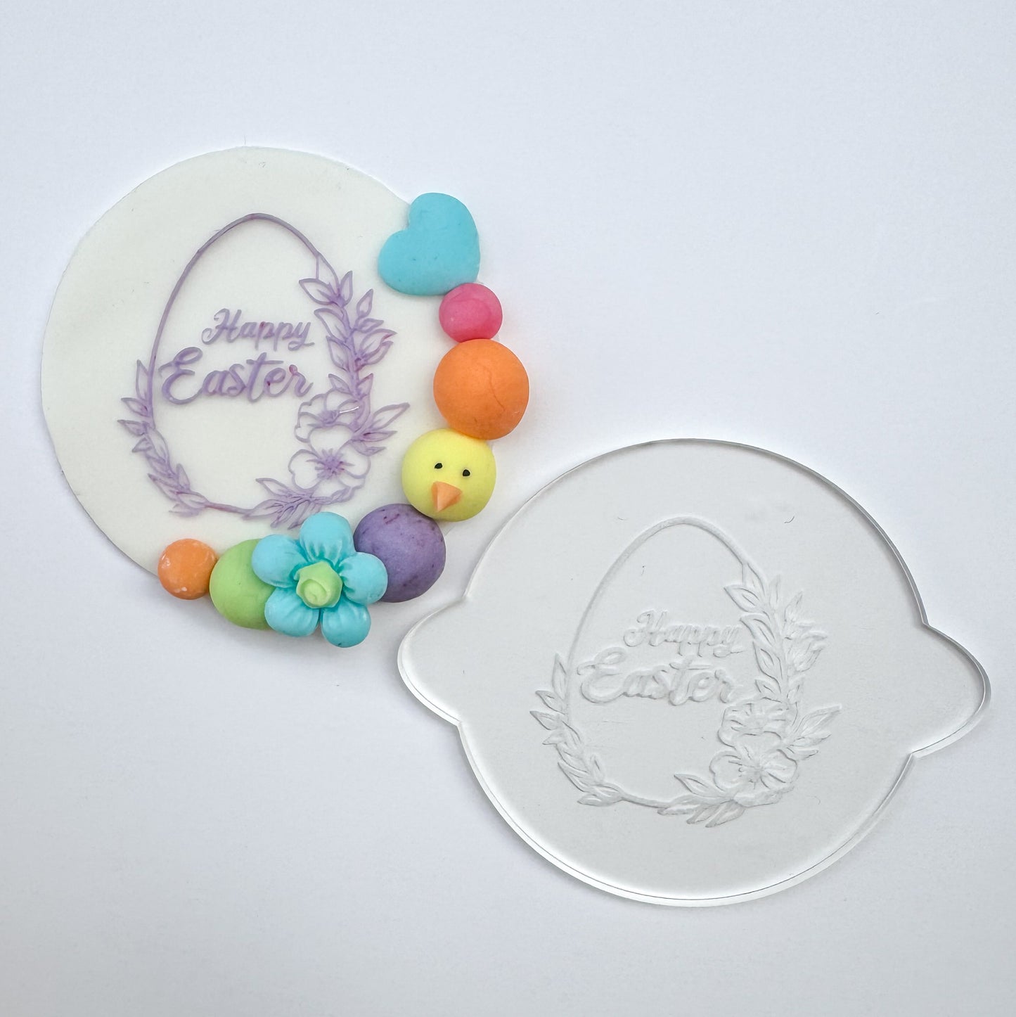 Happy Easter Floral Egg Debosser Stamp