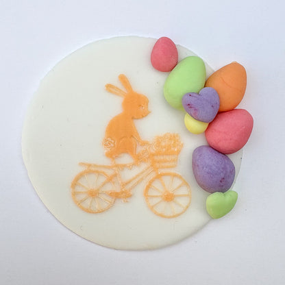 Bunny on bike Debosser Stamp