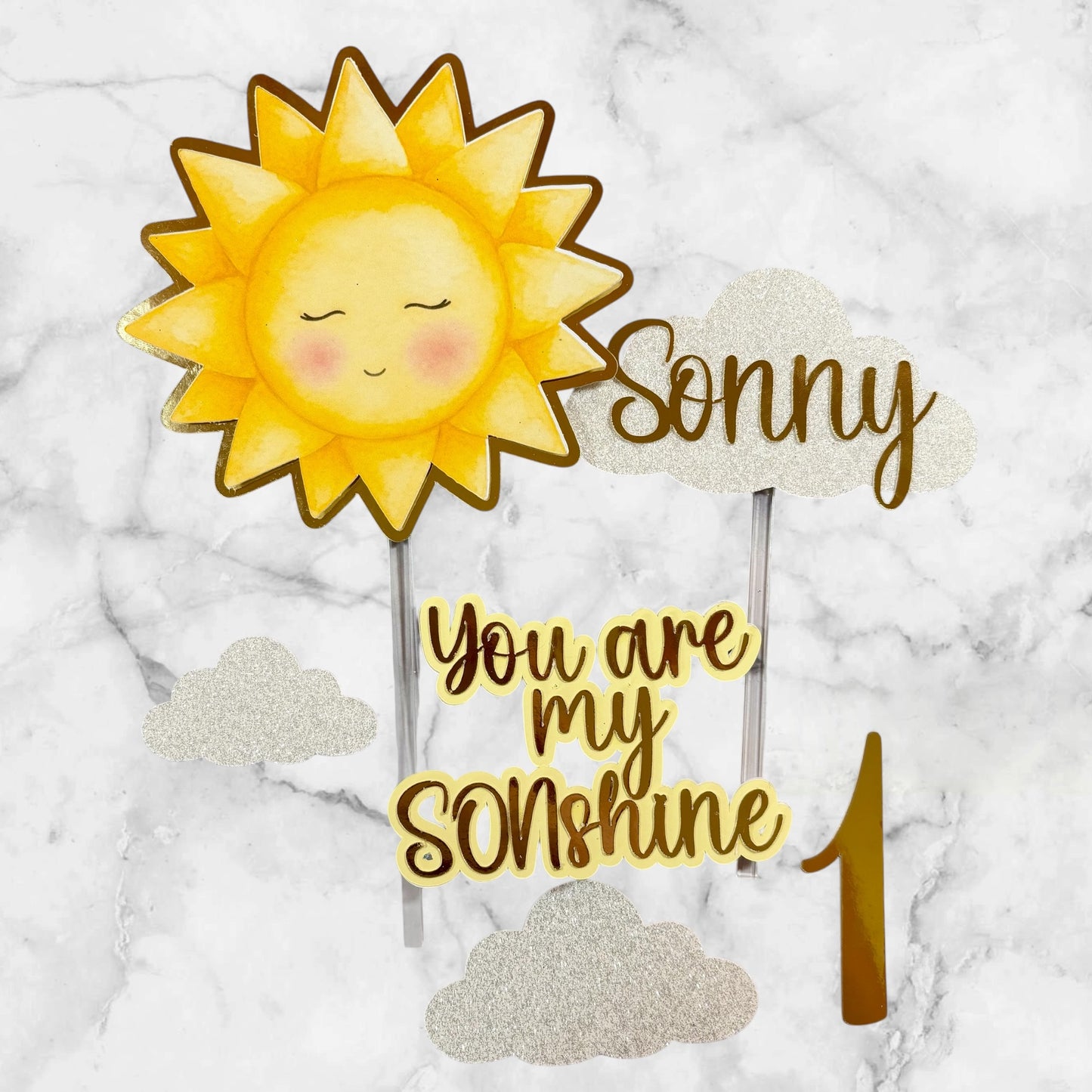 You Are My Sunshine Cake Topper Set
